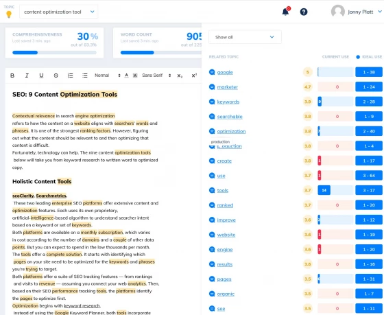 How to Write and Optimize in Surfer Content Editor